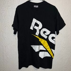 Vintage 90s Reebok Wrap Around Logo Shirt Medium USA